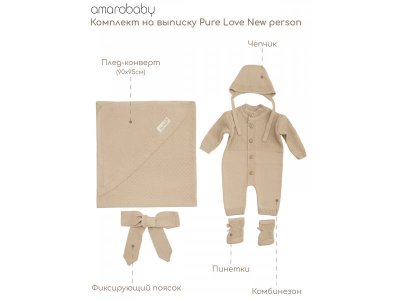 Комплект на выписку вязаный AmaroBaby Pure Love New Person, демисезонный 1-00347011_2