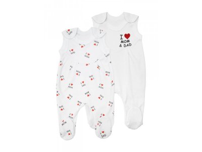 Ползунки AmaroBaby Love с грудкой, на кнопках, 2 шт. 1-00347016_1