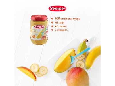 Пюре Semper Манго, банан 190 г 1-00243360_2
