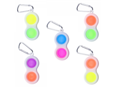 Игрушка-антистресс 1Toy Simple Dimple 2 кнопки, белый пластик, брелок, 8*3,5 см 1-00348527_1