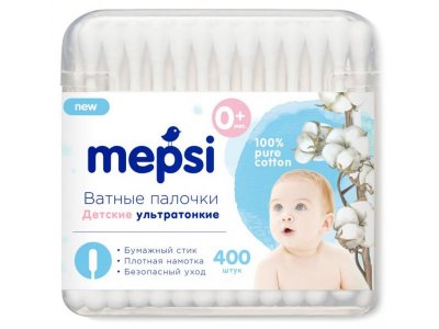Ватные палочки Mepsi ультратонкие, 400 шт. 1-00348720_1