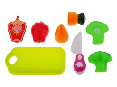 Набор игровой EE toys Овощи на липучке, с ножом и доской 1-00345569_1