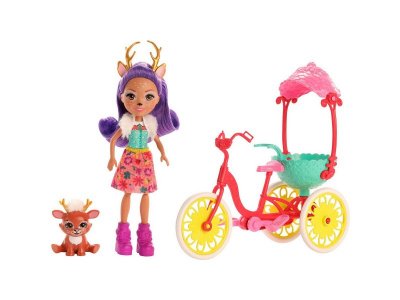 Кукла Mattel Enchantimals с питомцем и транспортным средством Велосипедисты 1-00349483_1