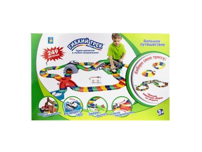 Набор игровой 1TOY Гибкий трек Большое путешествие, 249 деталей 1-00353587_1