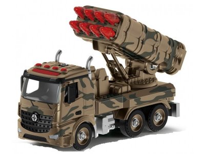 Конструктор Funky Toys Военная машина с ракетной установкой, свет/звук, 1:12 28 см 1-00354089_1