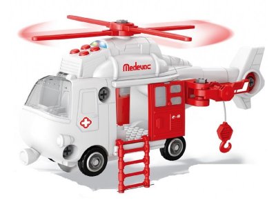 Конструктор Funky Toys Спасательный вертолет, свет/звук, 32 см 1-00354093_1