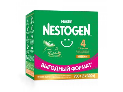 Молочко Nestle Nestogen 4 детское с пребиотиками и лактобактериями L.Reuteri, с 18 мес. 900 г 1-00354588_1