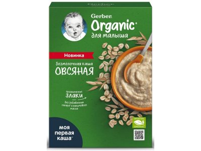 УЦЕНКА! Каша Gerber Organic безмолочная овсяная 180 г 1-00354589_2