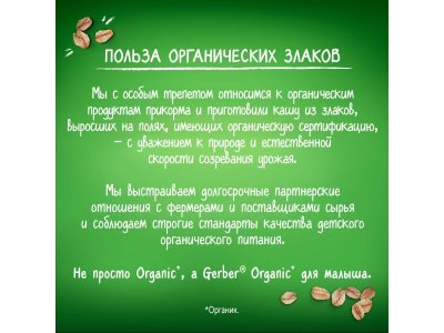 УЦЕНКА! Каша Gerber Organic безмолочная овсяная 180 г 1-00354589_4