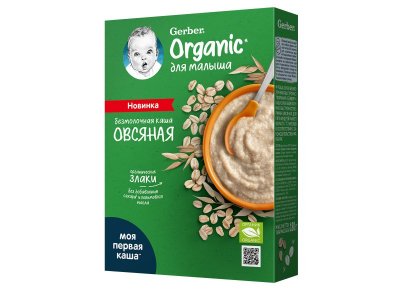 УЦЕНКА! Каша Gerber Organic безмолочная овсяная 180 г 1-00354589_1