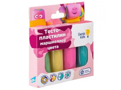 Тесто-пластилин Genio Kids Маршмеллоу цвета, 4 шт. по 30 г 1-00272631_2