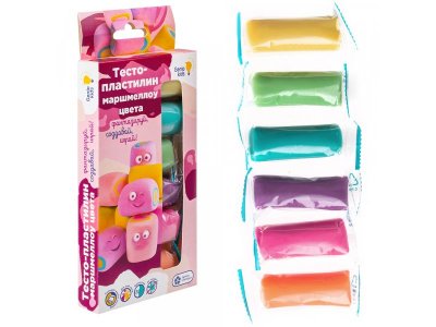 Тесто-пластилин Genio Kids Маршмеллоу цвета, 6 шт. по 30 г 1-00272632_3