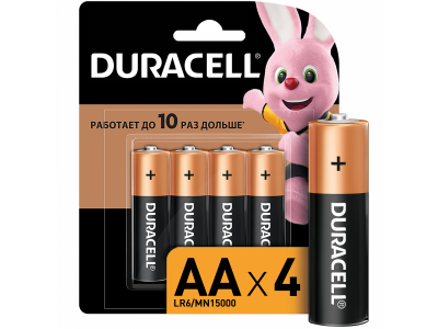 Батарейки алкалиновые Duracell Basic AA LR6 4 шт. 1-00221421_1