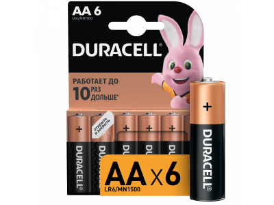Батарейки алкалиновые Duracell Basic AA LR6 6 шт. 1-00221422_1