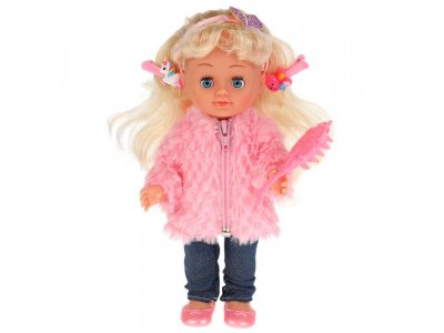 Кукла Карапуз Олеся Абвгдейка песня, расческа, 2 заколки, озвученная 25 см 1-00355217_3