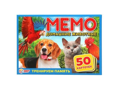 Игра карточная Умные игры Мемо Домашние животные, 50 карточек 1-00355566_1