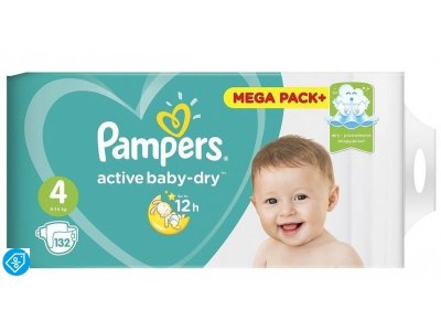 УЦЕНКА! Подгузники Pampers Active Baby макси (9-14 кг) 132 шт. 1-00355747_1