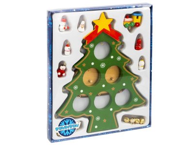 Набор для творчества Bondibon Елочка 3D деревянная с игрушками и бубенчиками, 21,5 см 1-00355776_3