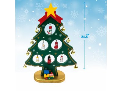 Набор для творчества Bondibon Елочка 3D деревянная с игрушками и бубенчиками, 21,5 см 1-00355776_11