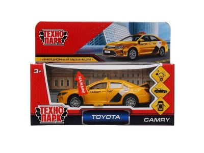 Машина Технопарк Toyota Camry такси, двери, багаж, инерц, металл, свет/звук, 12 см 1-00356195_1