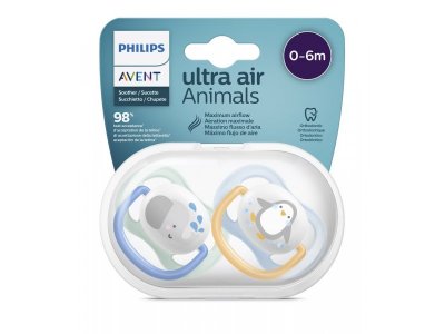 Пустышка Philips Avent ultra air с футляром для хранения и стерилизации, 0-6 мес., 2 шт. 1-00356235_2