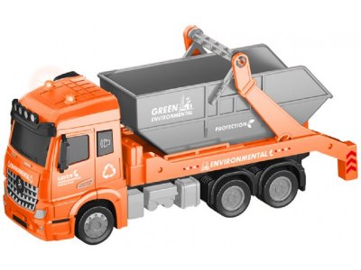 Игрушка Funky Toys Мусоровоз, кабина die-cast, инерционный механизм, свет, звук, 1:43 1-00356337_1
