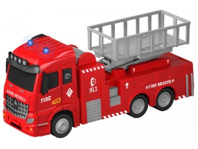 Игрушка Funky Toys Пожарная машина с подъемным механизмом, кабина die-cast, инерционная, свет/звук 1-00356340_1