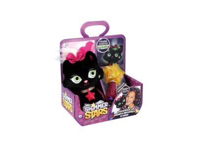 Мягкая игрушка Shimmer Stars плюшевый Черный Котенок со светящимися блестками, 20 см 1-00356387_1