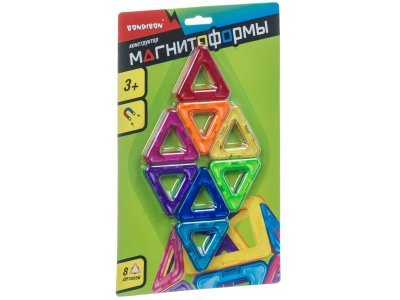 Магнитный конструктор Магнитоформы Bondibon, 8 треугольников 1-00356523_1