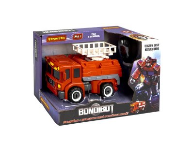 Трансформер-конструктор с отвёрткой 2в1 Bondibon Bondibot, пожарная машина -робот 1-00356545_12