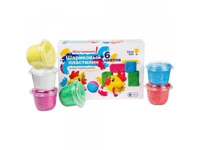 Набор для лепки Genio Kids Шариковый пластилин 6 цветов незастывающий 1-00356580_1