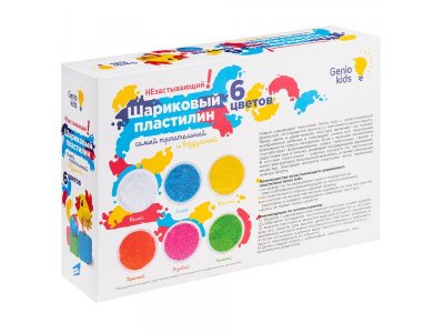 Набор для лепки Genio Kids Шариковый пластилин 6 цветов незастывающий 1-00356580_5