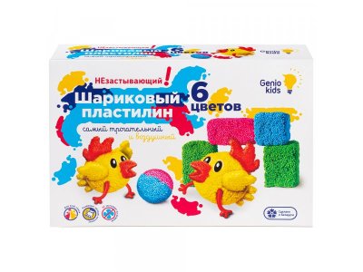 Набор для лепки Genio Kids Шариковый пластилин 6 цветов незастывающий 1-00356580_6