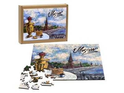 Пазл деревянный Happy Land Москва из серии Гастрономическое путешествие, 110 элем. 1-00357019_1