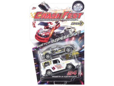 Машинка инерционная 1Toy CrashFest 2 Ghost Sky/Sabotage разборная, 2 шт. 1-00357091_1