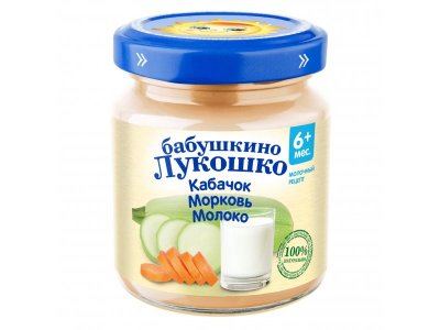 Пюре Бабушкино Лукошко Кабачок, морковь, молоко 100 г 1-00000337_1