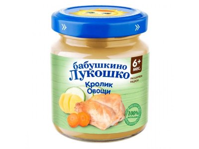 Пюре Бабушкино Лукошко Кролик, овощи 100 г 1-00000347_1