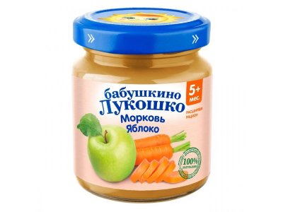 Пюре Бабушкино Лукошко Морковь, яблоко 100 г 1-00004719_1