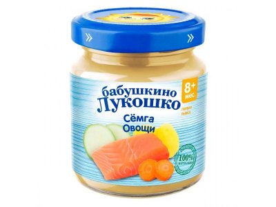 Пюре Бабушкино Лукошко Рагу из семги с овощами 100 г 1-00068268_1