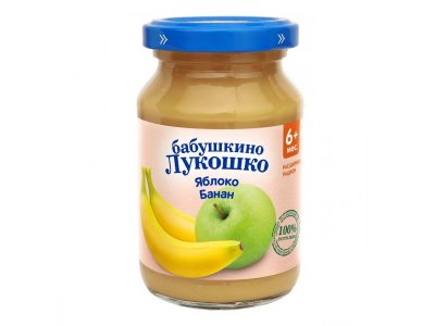 Пюре Бабушкино Лукошко Яблоко, банан 190 г 1-00243367_1