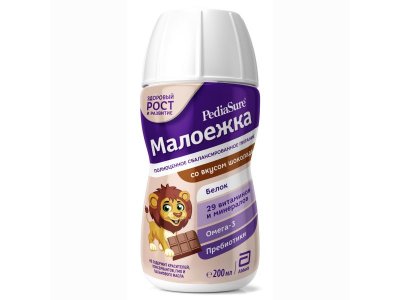 Смесь PediaSure Малоежка со вкусом шоколада, 200 мл (ОСГ) 1-00357365_1