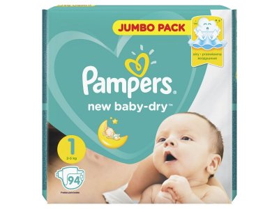 Подгузники Pampers New Baby-Dry 2–5 кг, размер 1, 94 шт. 1-00204225_9