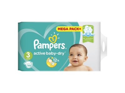 Подгузники Pampers Active Baby-Dry 6–10 кг, размер 3, 152 шт. Мега бокс + 1-00204443_12