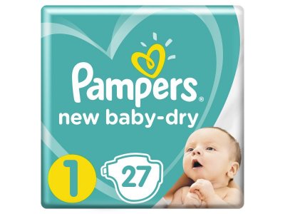 Подгузники Pampers New Baby-Dry 2–5 кг, размер 1, 27 шт. 1-00204226_1