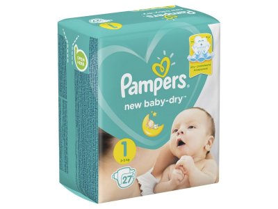 Подгузники Pampers New Baby-Dry 2–5 кг, размер 1, 27 шт. 1-00204226_10