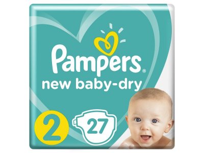 Подгузники Pampers New Baby-Dry 4–8 кг, размер 2, 27 шт. 1-00204227