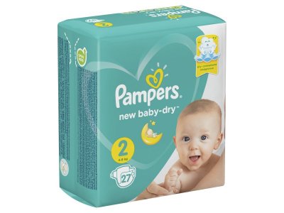 Подгузники Pampers New Baby-Dry 4–8 кг, размер 2, 27 шт. 1-00204227_10