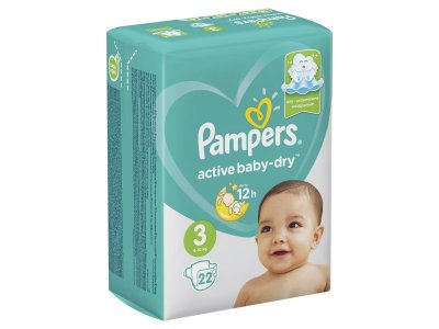 Подгузники Pampers Active Baby-Dry 6–10 кг, размер 3, 22 шт. 1-00204228_8