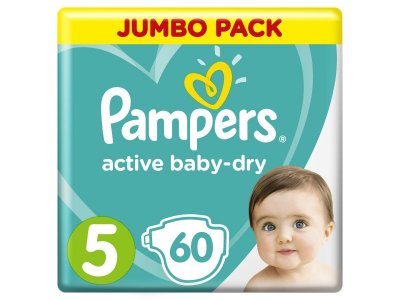 Подгузники Pampers Active Baby-Dry 11–16 кг, размер 5, 60 шт. 1-00204222_1