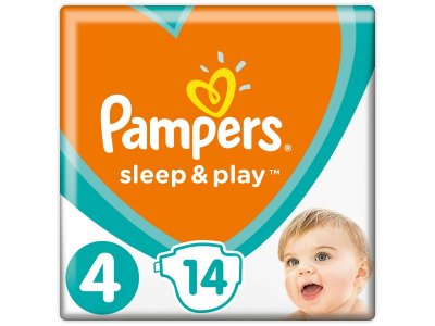 Подгузники Pampers Sleep & Play 9-14 кг, 4 размер, 14 шт. 1-00204235_1